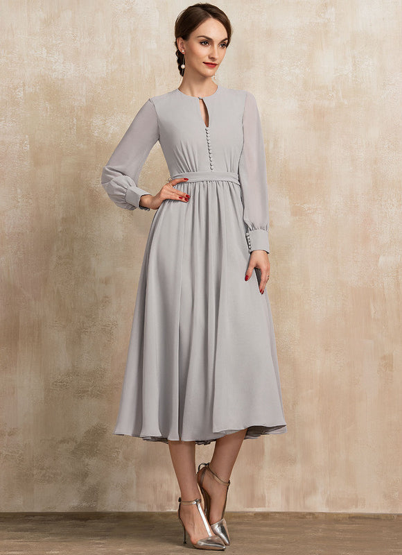 Robe De Cocktail Longue Manche Longue - gallery 1
