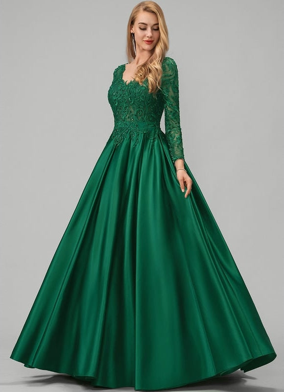 Robe De Bal Manche Longue - gallery 1