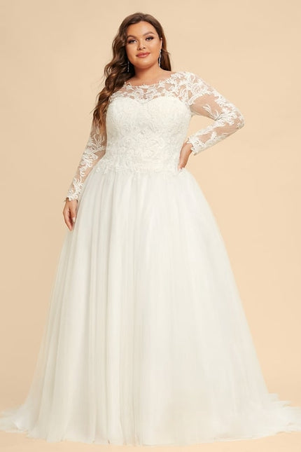 Robe Manche Longue Tulle Florale - gallery 5
