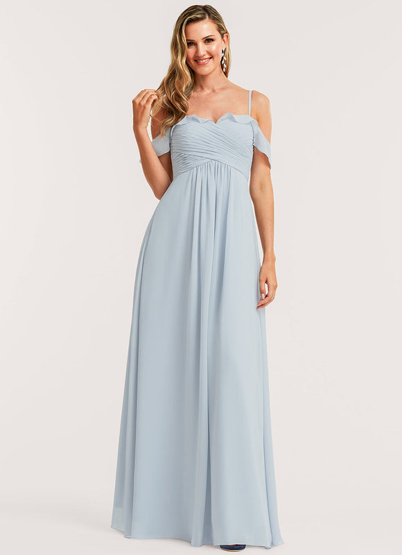 Robe Manche Longue Fluide Décolleté Épaule - gallery 2