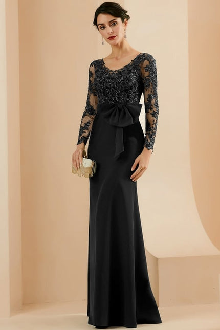 Robe Noire Fendue Manche Longue