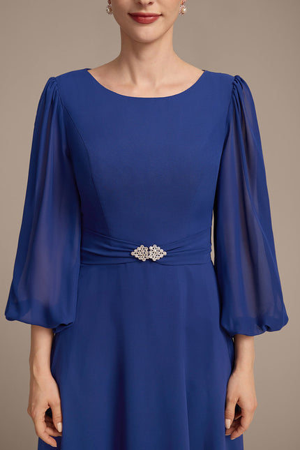 Robes Mi Longues Manches Courtes - gallery 7