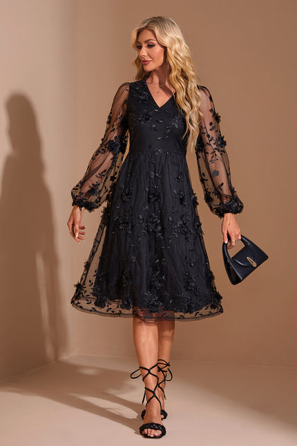Robe Évasée Manche Longue - gallery 4