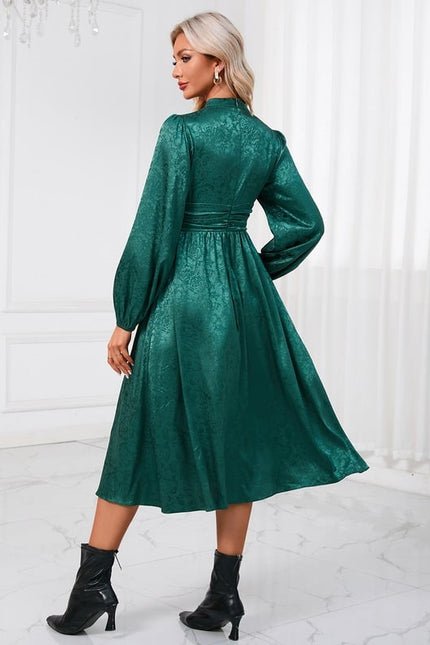 Robe Manche Longue Trapèze Satinée