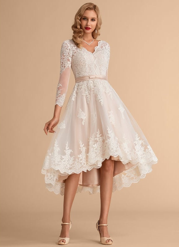 Robe Manche Longue Élégante En Dentelle
