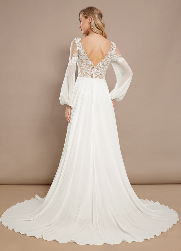 Robe Longue Manche Transparente - gallery 6