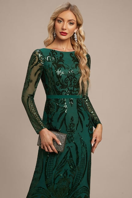 Robe Sequin Manche Longue - gallery 5