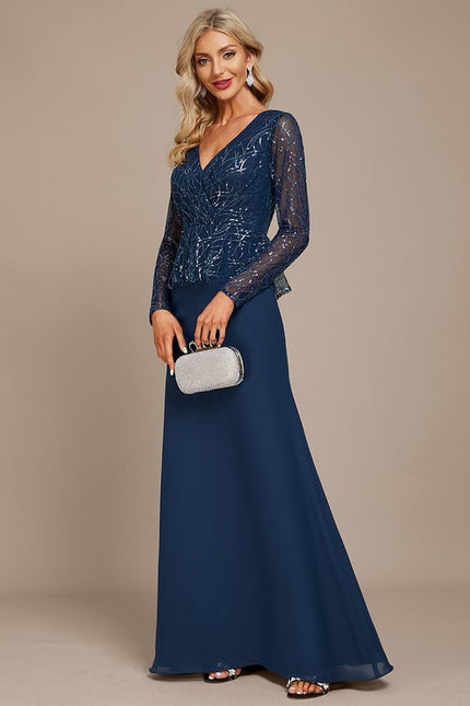 Robe Manche Longue Soirée Pailletée