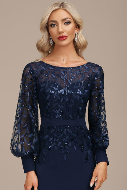 Robe Manche Longue Élégante Satinée - gallery 5