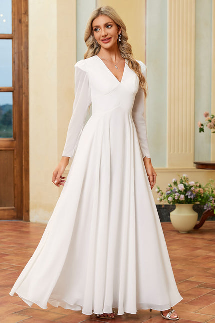 Robe Blanche Longue Manches Longues