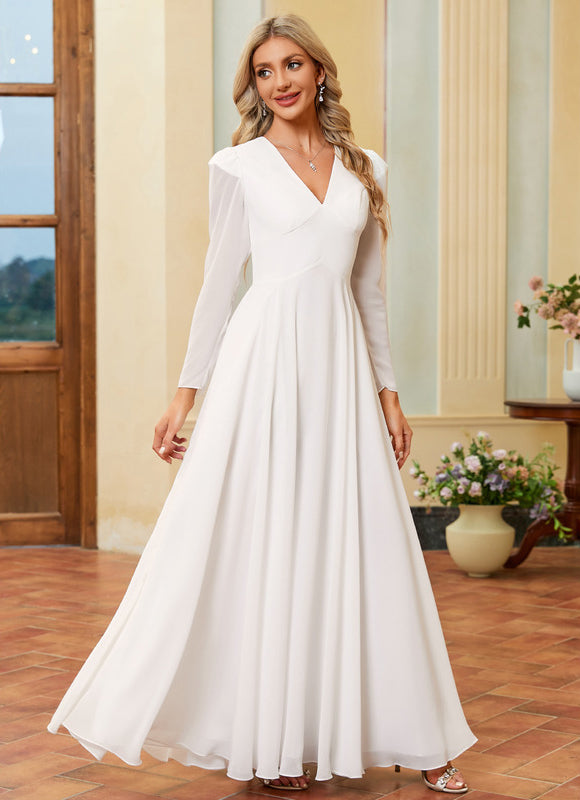 Robe Blanche Longue Manches Longues