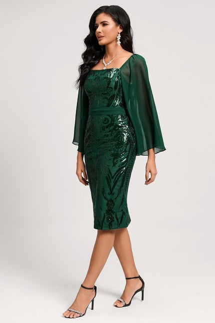 Robe Manche Longue Élégante Pailletée - gallery 2