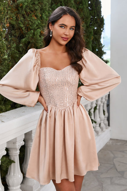 Robe De Soirée Courte Manche Longue