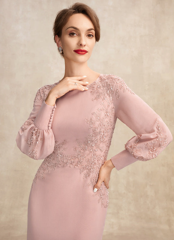 Robe Fourreau Dentelle Manche Longue - gallery 5