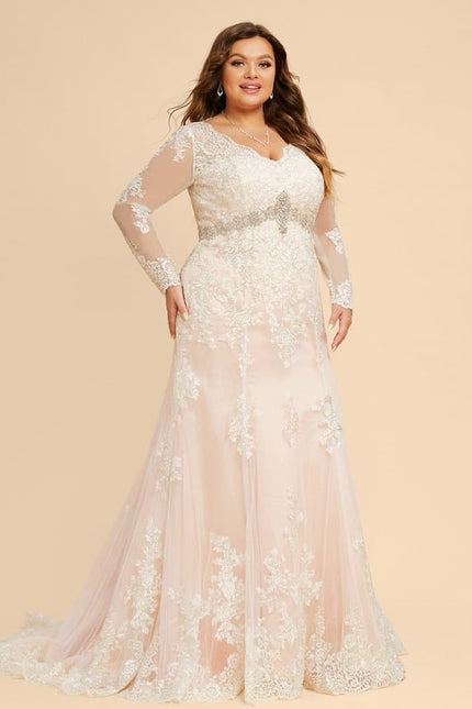 Robe Manche Longue Sirène Tulle Floral - gallery 4