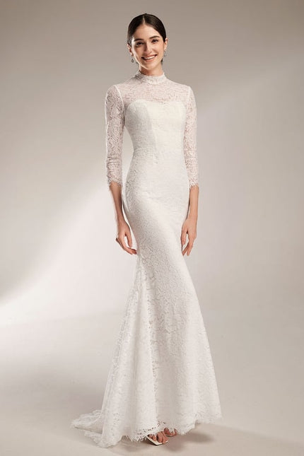 Robe Moulante Blanche Manche Longue