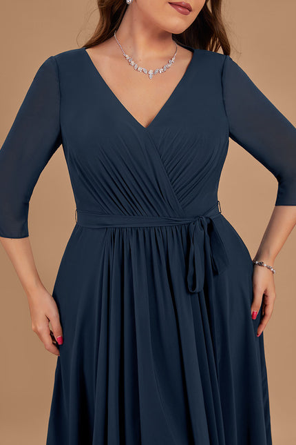 Robe Manche Longue Fluide Col V - gallery 8