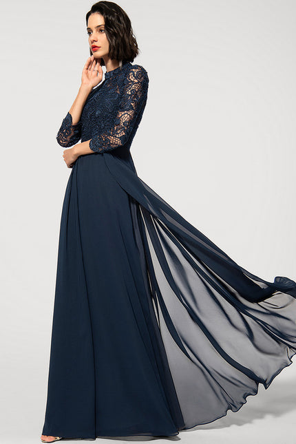 Robe Soirée Manche Longue Femme Voilée - gallery 2