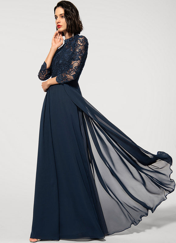 Robe Soirée Manche Longue Femme Voilée - gallery 2