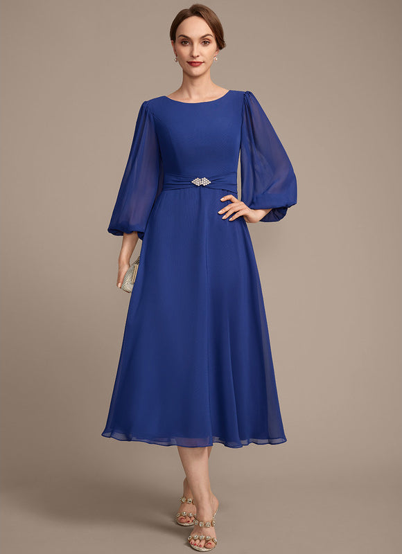 Robes Mi Longues Manches Courtes