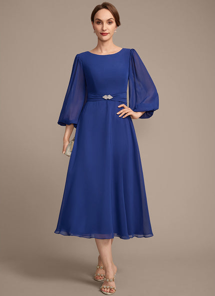 Robes Mi Longues Manches Courtes