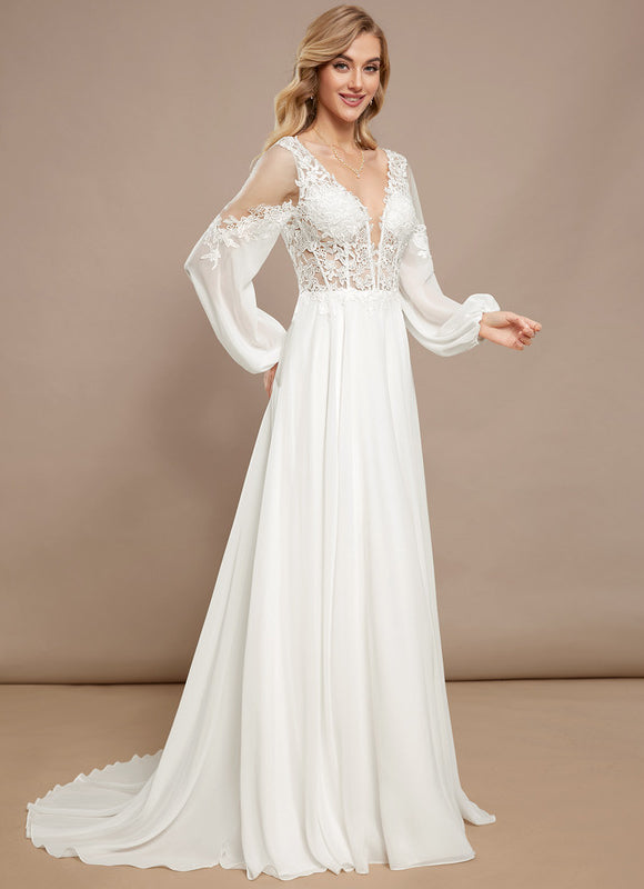 Robe Longue Manche Transparente - gallery 1
