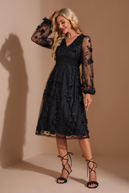 Robe Évasée Manche Longue