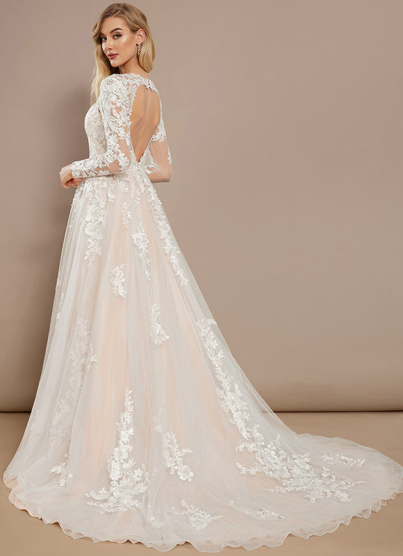 Robe Princesse Mariage Manche Longue - gallery 5