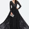 Robe Manche Longue De Bal Noire Élégante