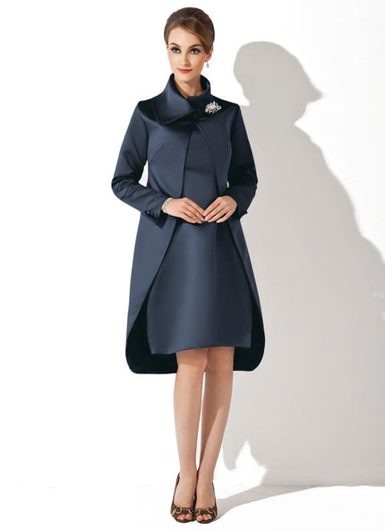 Robe Manche Longue Chic Satiné