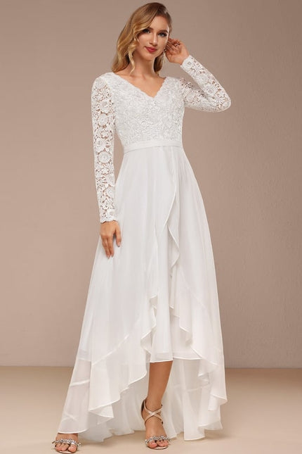 Robe Manche Longue Dentelle Fluide - gallery 3