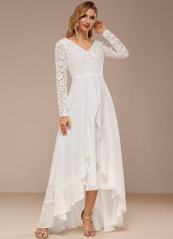 Robe Manche Longue Dentelle Fluide - gallery 3