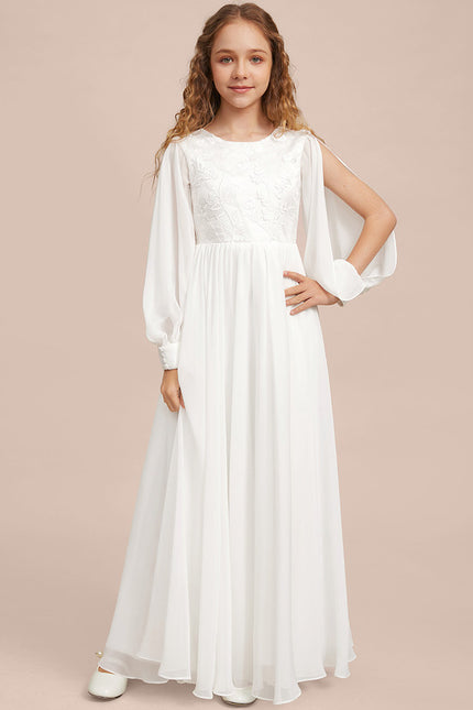 Robe Blanche Boheme Manches Longues - gallery 5