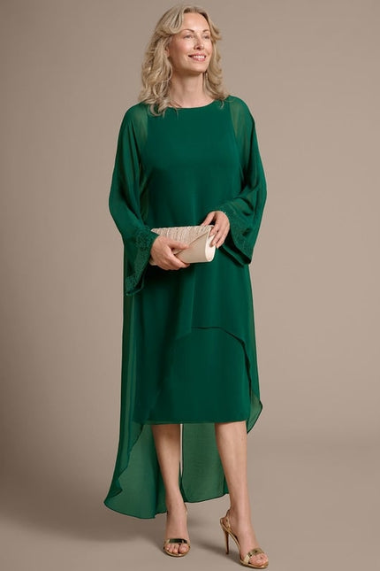 Robe De Soirée Longue Manche Bouffante - gallery 4