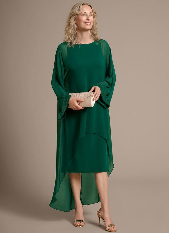 Robe De Soirée Longue Manche Bouffante - gallery 4