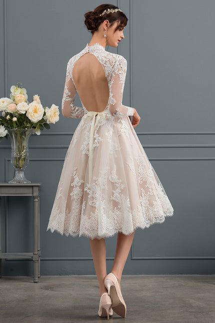 Robe Manche Longue Rétro En Tulle