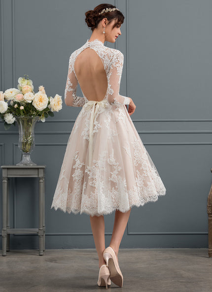 Robe Manche Longue Rétro En Tulle