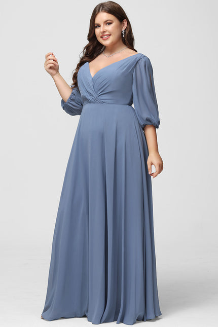 Robe Manche Longue Longue Rose Volants - gallery 8