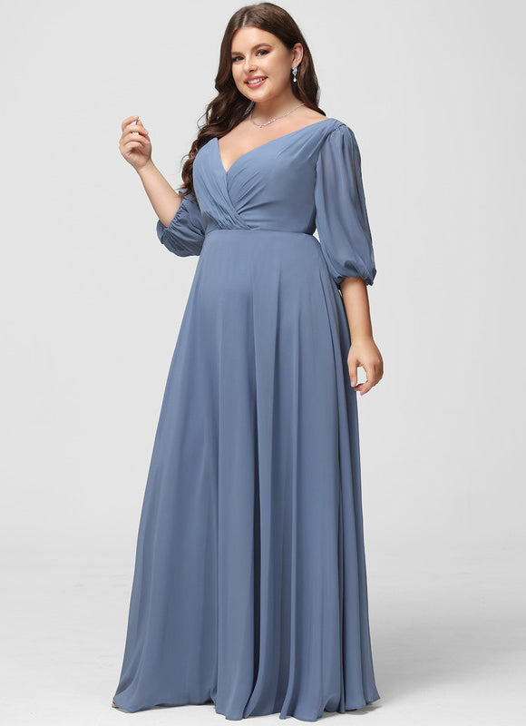 Robe Manche Longue Longue Rose Volants - gallery 8
