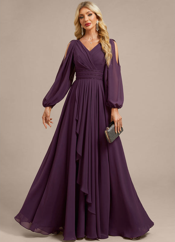 Robe Longue Mousseline Avec Manches