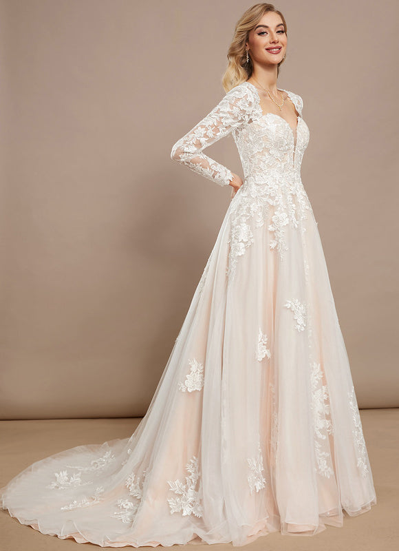 Robe Princesse Mariage Manche Longue - gallery 1