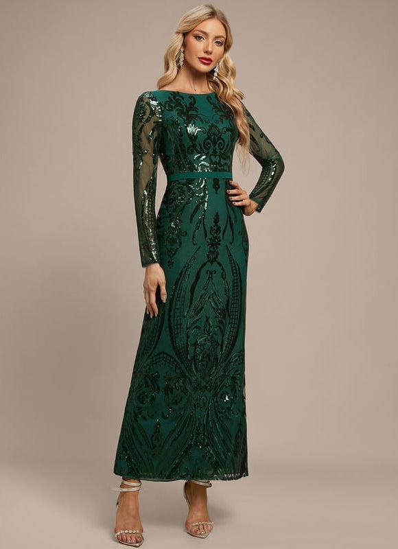 Robe Sequin Manche Longue - gallery 1