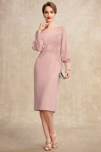 Robe Fourreau Dentelle Manche Longue - gallery 4