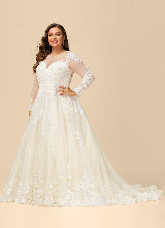 Robe Manche Longue Transparente - gallery 5