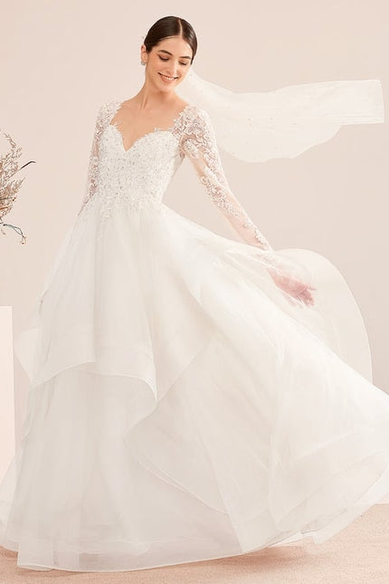 Robe Manche Longue Nuptiale Aérienne