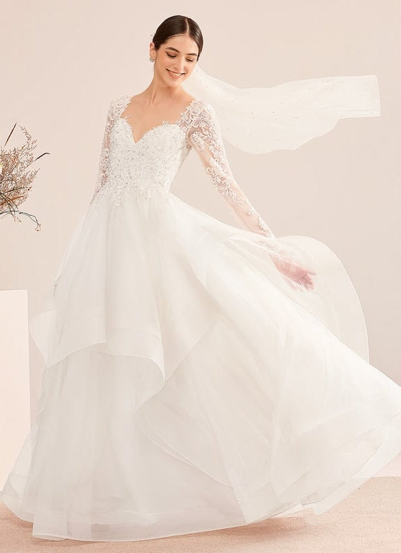 Robe Manche Longue Nuptiale Aérienne