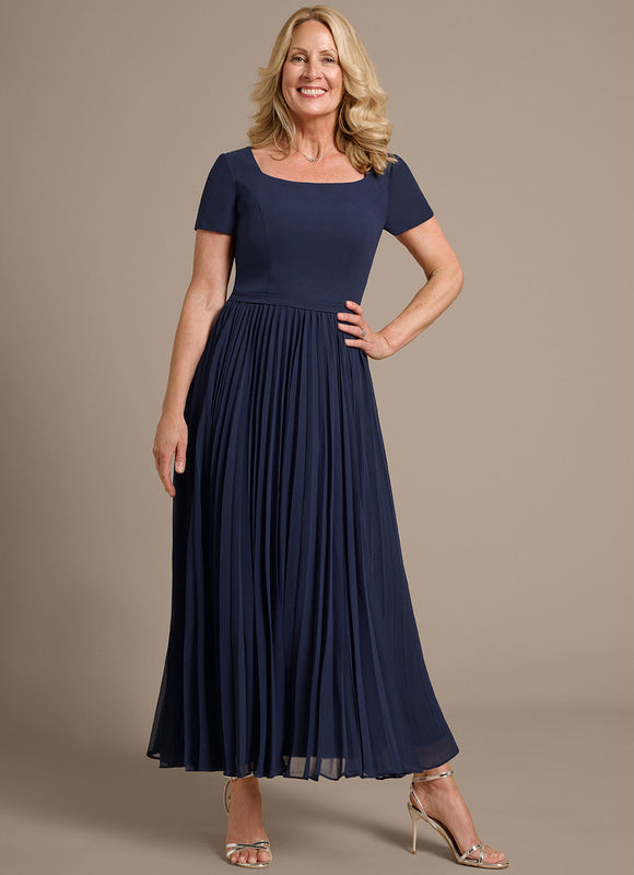 Robe Longue Col Carré Manche Bouffante - gallery 7