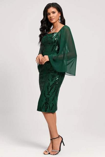 Robe Manche Longue Élégante Pailletée - gallery 1