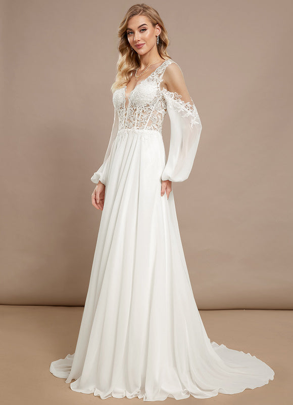 Robe Longue Manche Transparente - gallery 3