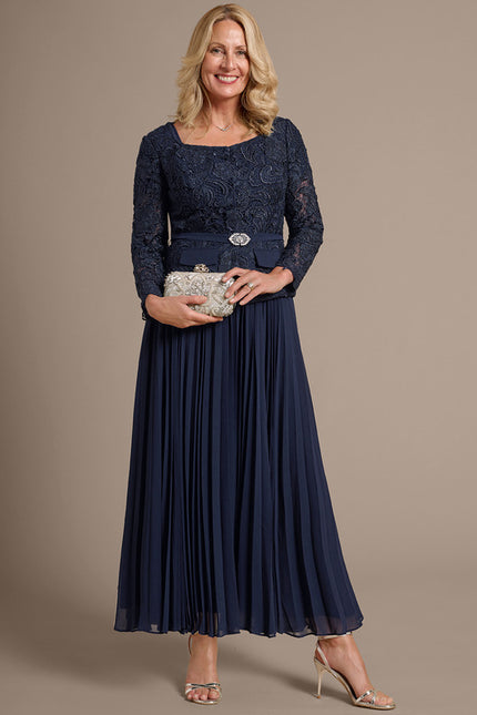 Robe Longue Col Carré Manche Bouffante - gallery 2